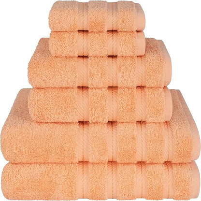 American Soft Linen Luxury 6 Piece Towel Set, 2 Bath Towels 2 Hand Towel 2