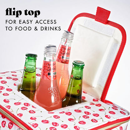 Fit & Fresh 24-Can Soft Cooler Bag - Insulated, Leak-Resistant, Portable Cherry Travel Cooler