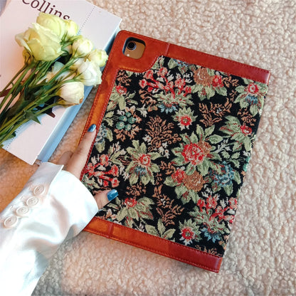 ManZePai Vintage Fabric Case with Pencil Holder for iPad Air 11 Inch 2025,iPad Air 5th/4th Gen 10.9 Inch Case,iPad Pro 11 Inch 4th/3rd/2nd/1st Gen,Magnetic Charging