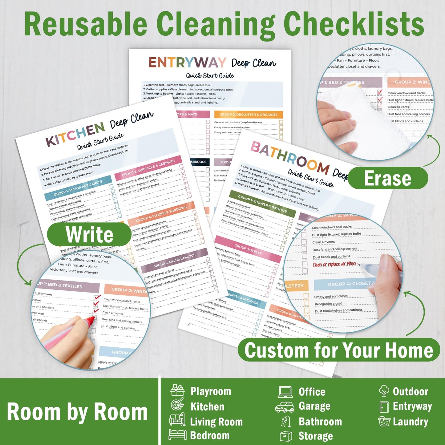 BLOOMOST ADHD Cleaning Planner - Cleaning Schedule and Checklist Organizer for Adults and Teens - Daily, Weekly & Monthly Household Cleaning Checklist for ADHD Minds - Stress-Free Housework