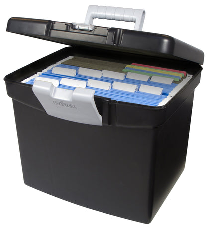 Storex File Storage Box Translucent Storage Lid, Black 1-Pack (61504F01C)