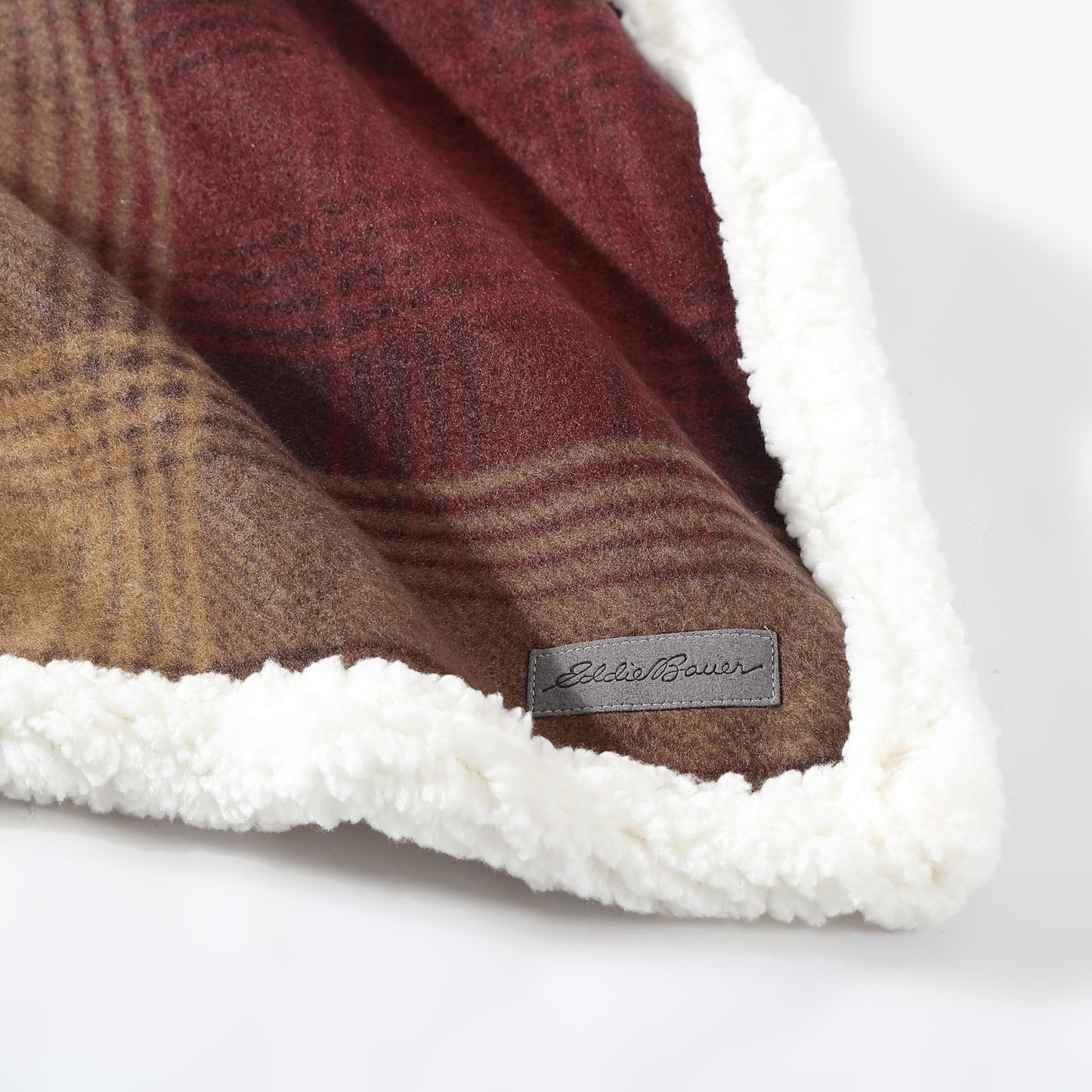 Eddie Bauer - Blanket, Super Soft Reversible Sherpa & Brushed Fleece Bedding, Ideal Throw Blankets for Couch, Plaid Home Design (Nordic Raisin)