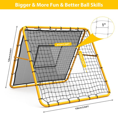 GarveeLife Adjustable Multi-Sport Rebounder Net for Soccer, Baseball, and Softball, Training Net for Passing, Throwing, and Ball Control, Portable for Backyard or Field Use