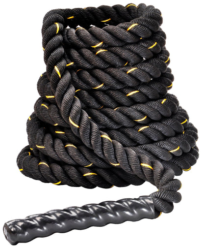 Fitvids Battle Rope 1.5Inch 2 Inch Diameter Poly Dacron 30 FT – 40 FT – 1.5-Inch, 30FT – Black