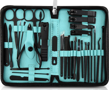 Utopia Care Nail Clippers Professional Nail Kit or Manicure Kit for Women and Men, Stocking Stuffers or Groomsmen Gifts 16Pcs Pedicure Set for Fingernail, Toenail Clippers with Travel Case