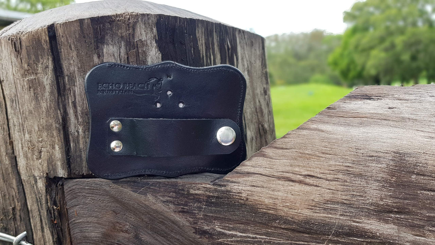Echo Beach Equestrian Genuine Leather Number Holder Pair for Bridle or Saddle Pad. 3 Digit Easy Change Numbers. Built in Clip for Secure Attachment. 2 Number Holders Included