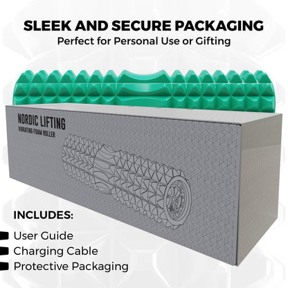 Nordic Lifting Vibrating Foam Roller w/ 5-Speed Vibration – High-Density EVA Foam for Deep Tissue Massage, Relaxation & Mobility Support – Green