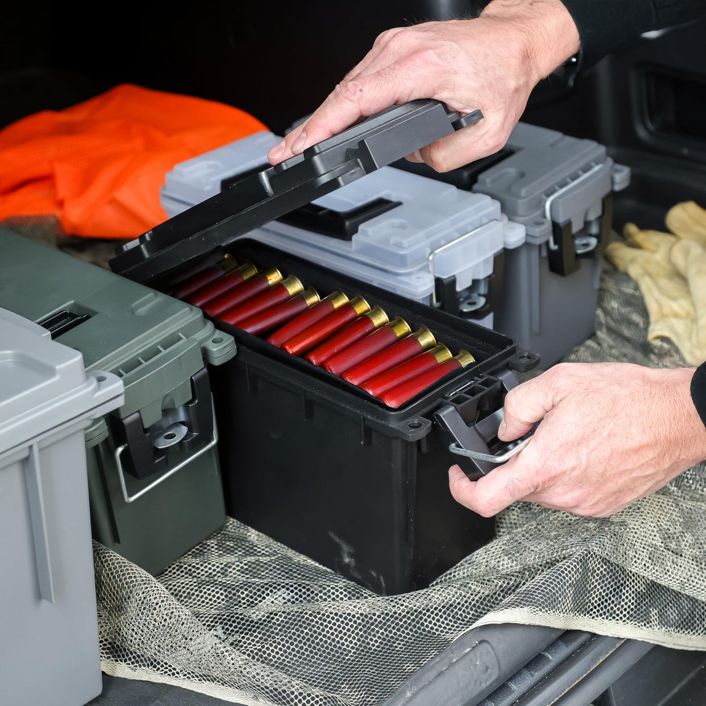 Sheffield 12629 Ammo Storage Box, Mothers Day Gifts for Mom,.30 Cal Field Boxes, Lockable Storage Box with Handle, Secures Hunting Gear, Supplies, and Bullets, Made in USA