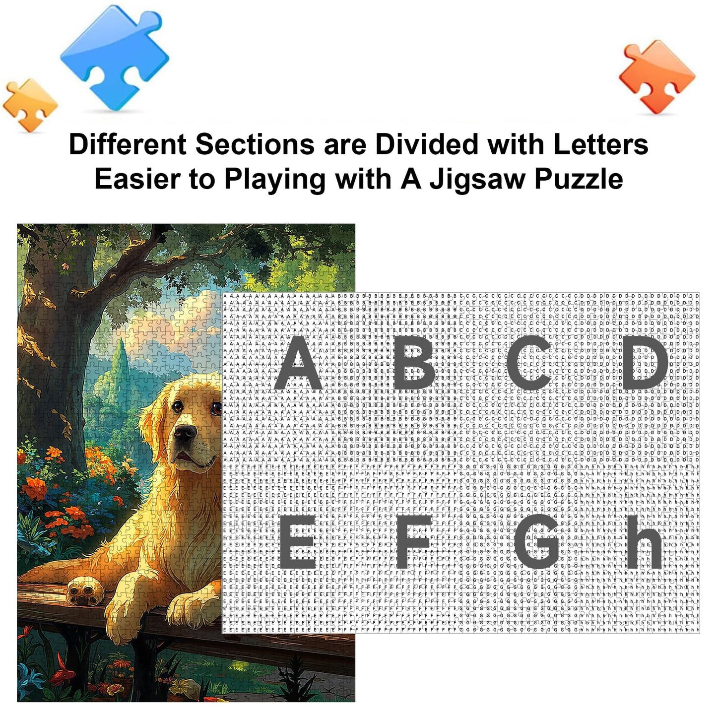 1000 Piece Golden Retriever Dog Jigsaw Puzzle for Adults