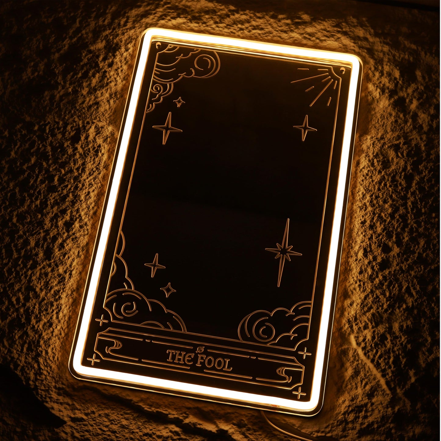 Kavaas Tarot Mirror Neon Sign -Warm White Mystical LED Neon Light for Occult Room Wall Decor, Witchy Art Spiritual Room Decor, Best Gifts for Fortune Teller, Tarot Enthusiast