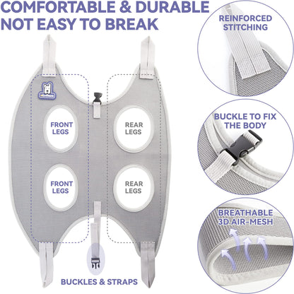 Loflaze Dog Grooming Hammock Harness for Dogs & Cats with Pet Nail Clipper Trimmer - Cat Hanger Sling for Trimming Clipping Nails- Dog Hammock Restraint Bag for Small Medium Large pet （ Grey S ）
