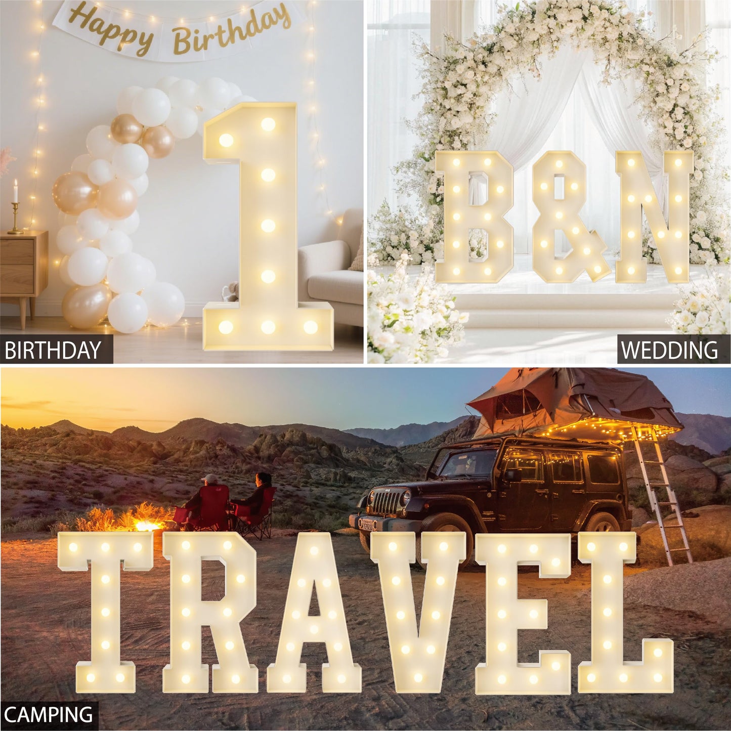 HXWEIYE Big Light Up Letters L，3FT Large Marquee Letters with lights, Mosaic Balloon Frame, Giant Baby Letter for baby shower Birthday Graduation Engagement Party Wedding Christmas Decor (Warm White)