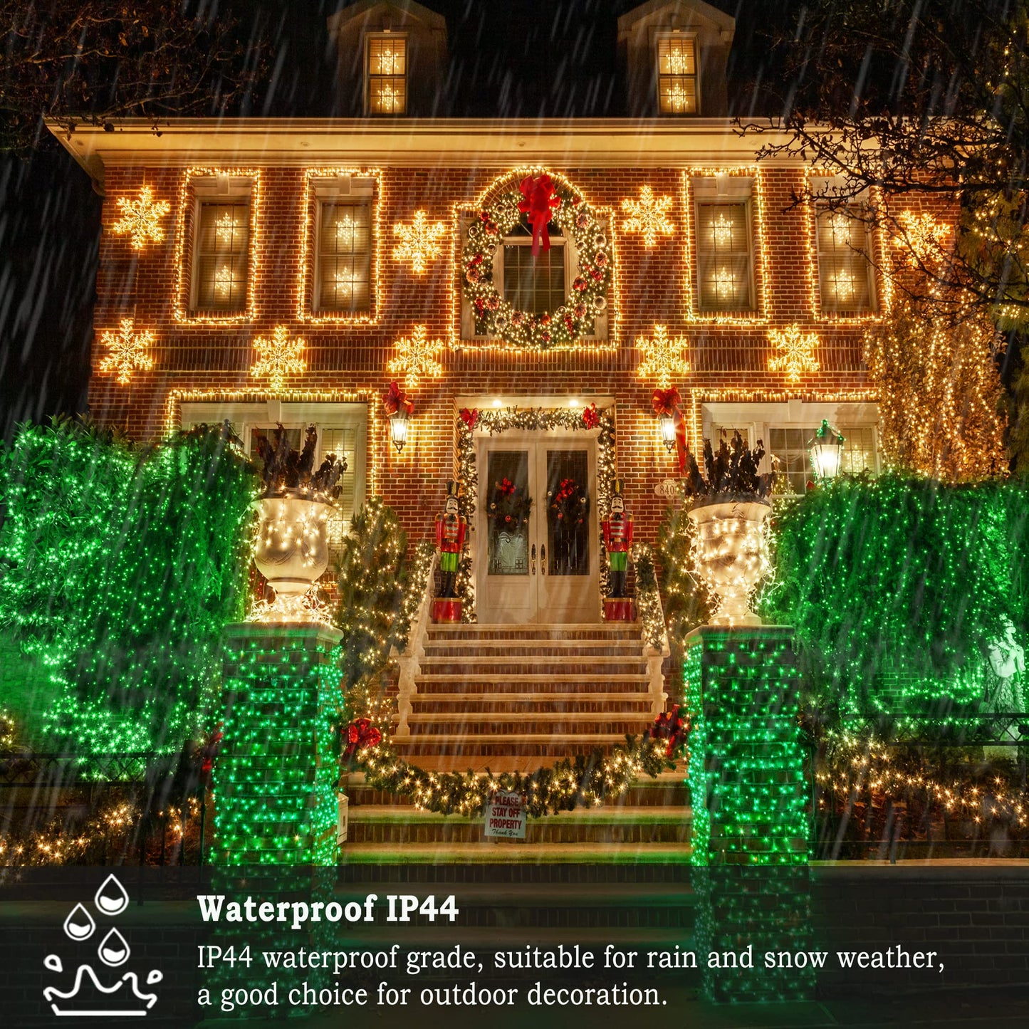 KNONEW 197FT 500 LED Christmas Lights Outdoor String Lights 8 Modes & Memory Fairy Light Plug in Waterproof LED String Lights for Xmas Yard Tree Wedding Party Holiday Decorations (Green)
