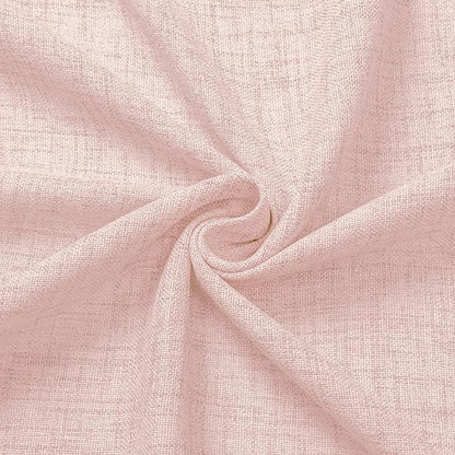 Tollpiz Linen Tier Curtain Rod Pocket Semi Sheer Half Kitchen Curtains Burlap Light Filtering Thick Linen Drape for Bathroom, 30 x 36 inches Long, Pink, Set of 2 Panels