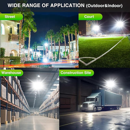 STASUN LED Flood Light Outdoor, Max Series 480W 48000lm 6000K Daylight IP66 Waterproof, Commercial Parking Lot Light,3 Heads for Yard Street Stadium House Floodlight Security Lights for Outdoor Area