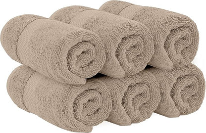 White Classic Luxury Taupe Hand Towels