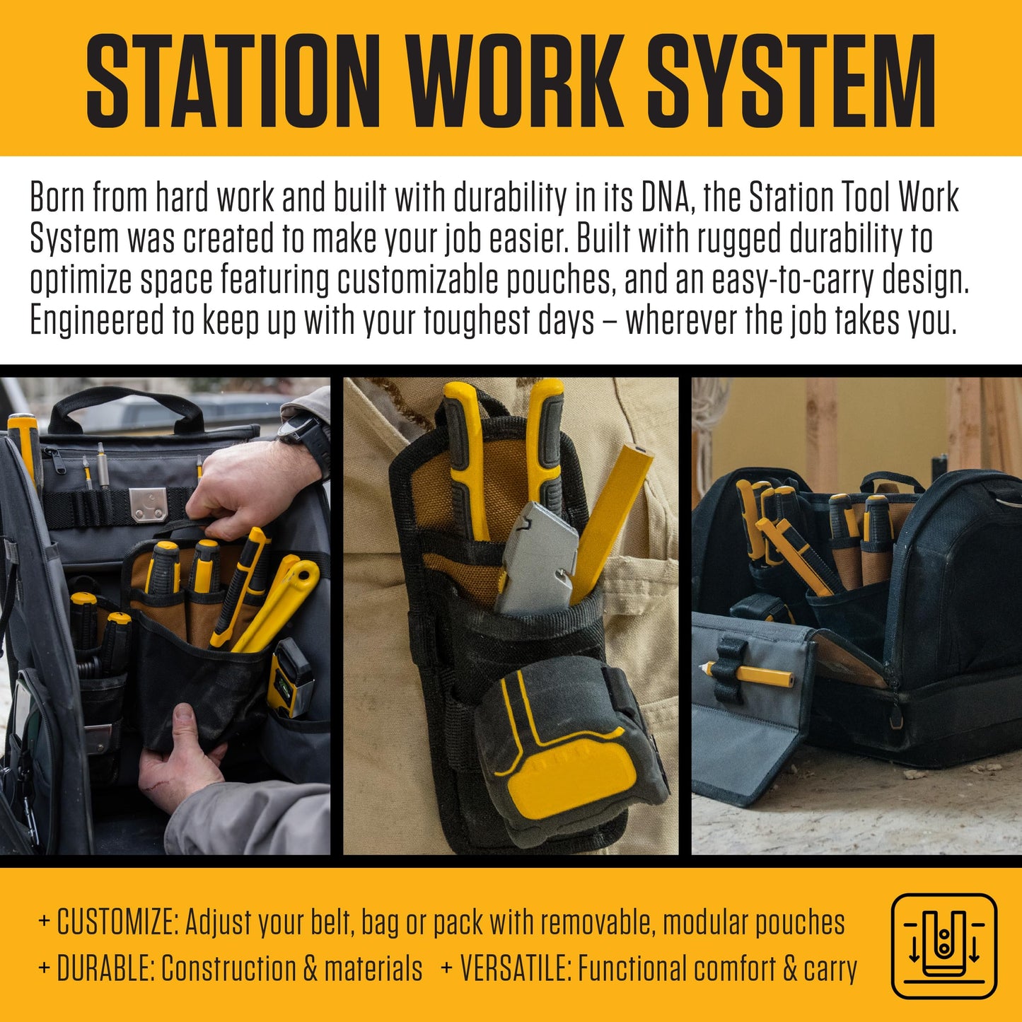 Carhartt Station Tool Pouches, Durable Organizer, Compatible with All Station Tool Bags, Medium
