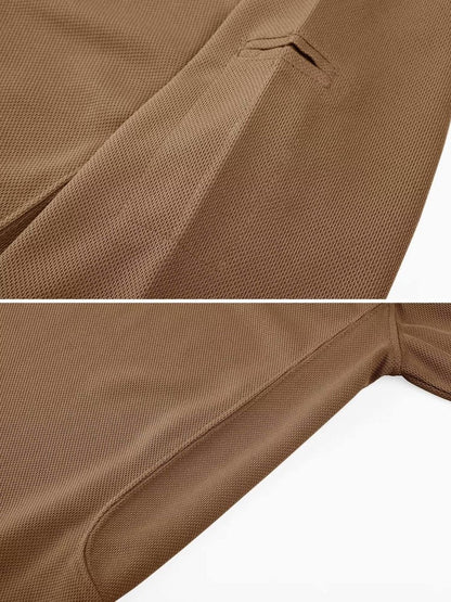 MAGCOMSEN Mens Polo Shirts Short Sleeve Golf Work Casual Quick Dry Breathable Summer Shirt Brown S