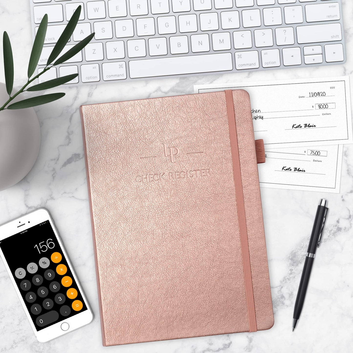 Legend Planner Check Register Book – Accounting Ledger Book for Small Business & Personal Use – Checkbook Register to Track Financial Transactions – Hardcover, 7x10″, 6300 Entries (Rose Gold)