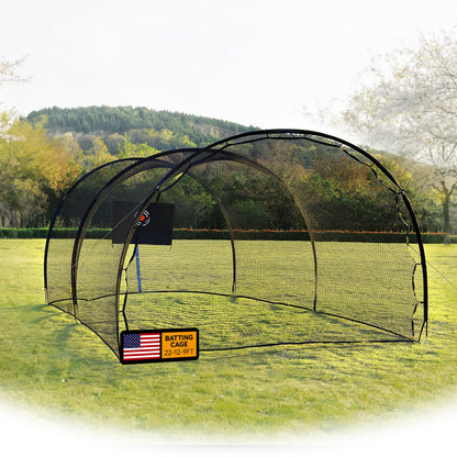 Batting Cages for Backyard, 22FT Baseball Cage with Heavy-Duty Net Portable Backyard Batting Cage for BaseballSoftball Training 4-Layer Polyester Complimentary Handbag