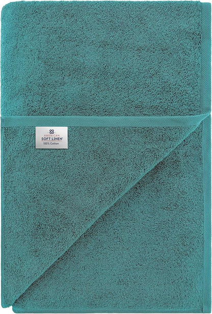 American Soft Linen 100% Cotton 600 GSM Turkish 40x80 Oversized Bath Towel Sheet