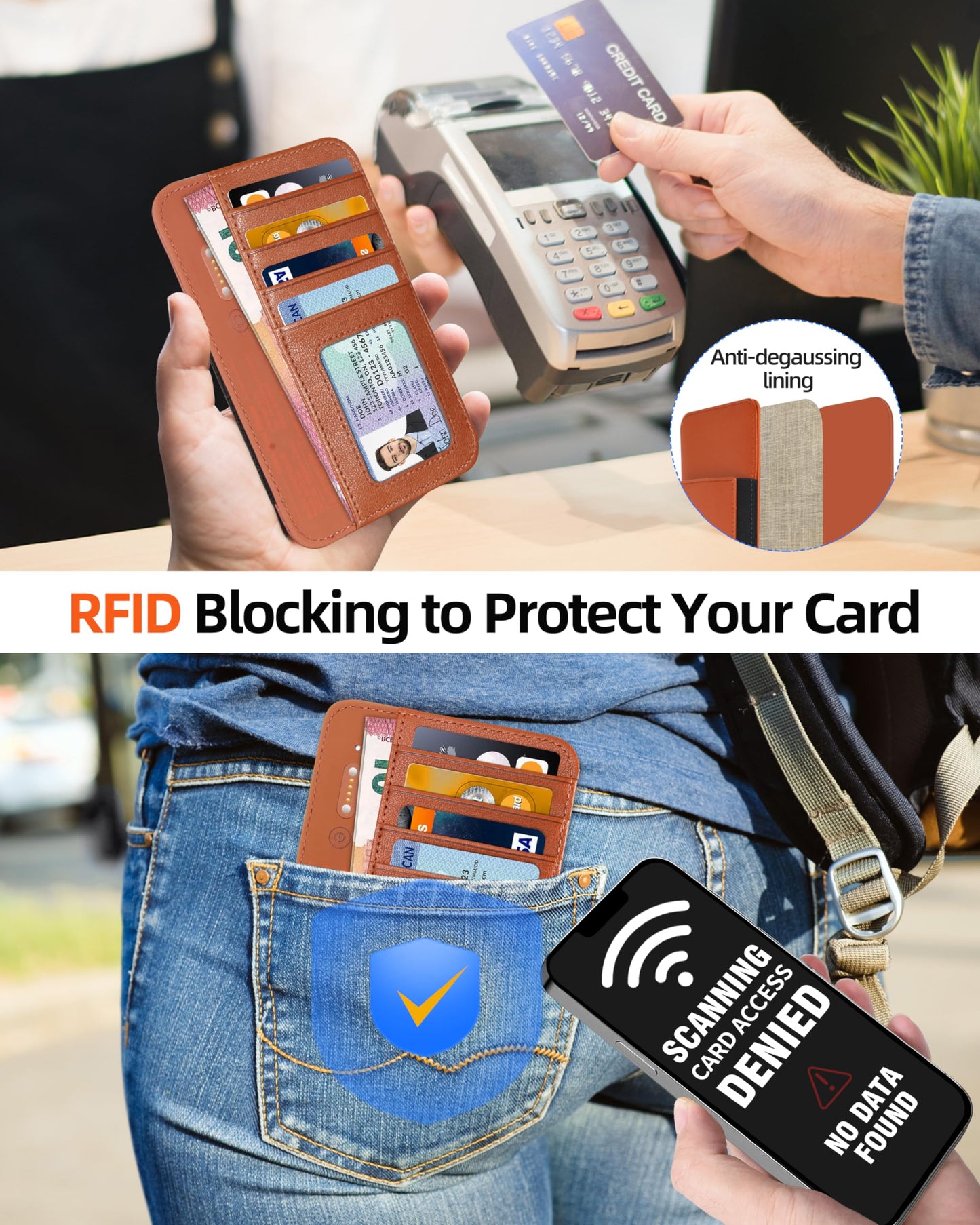 Passport Holder with Find My, RFID Leather Minimalist for Travel, Fit 4 Cards & 2 Passport