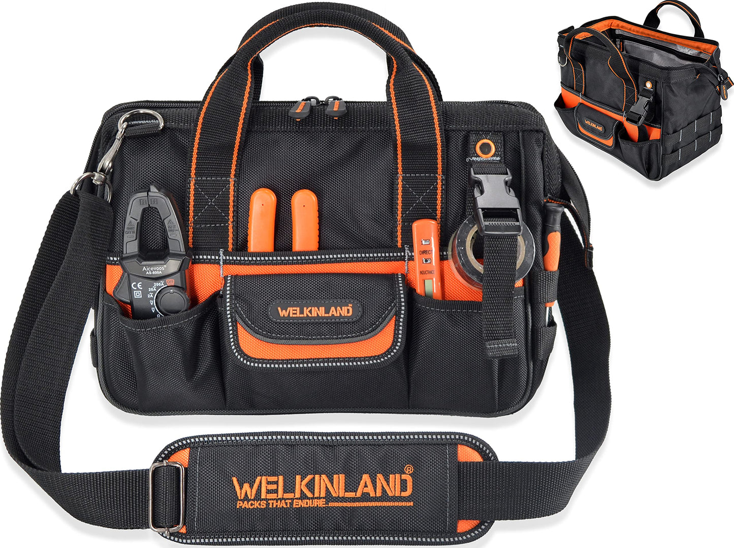 WELKINLAND 13-Inch Small Tool Carrier, Electrician's Organizer, HVAC Tech's Bag, Men's Drill Bag