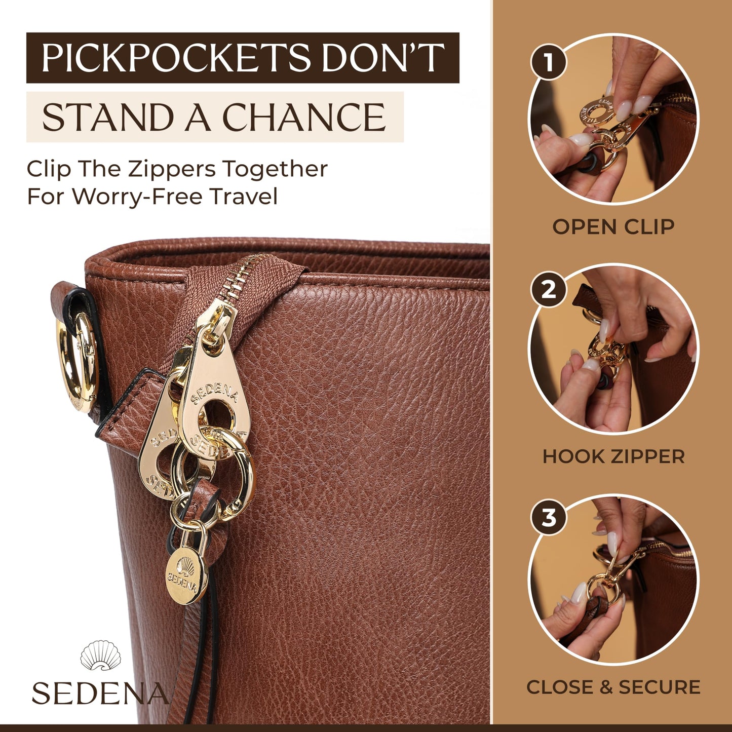 Women’s 16” Laptop Tote Bag, Dark Brown Vegan Leather Work Bag with Cupholder, RFID & Anti-Pickpocket Trolley Sleeve (Dark Brown)