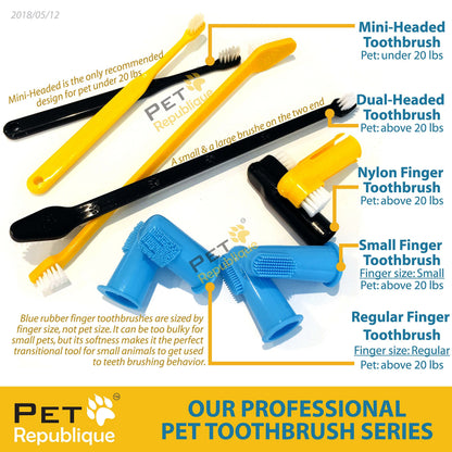 Pet Republique Cat & Dog Toothbrush - Designed for Cats, Kittens, Puppies & Small Dogs (6 Count)