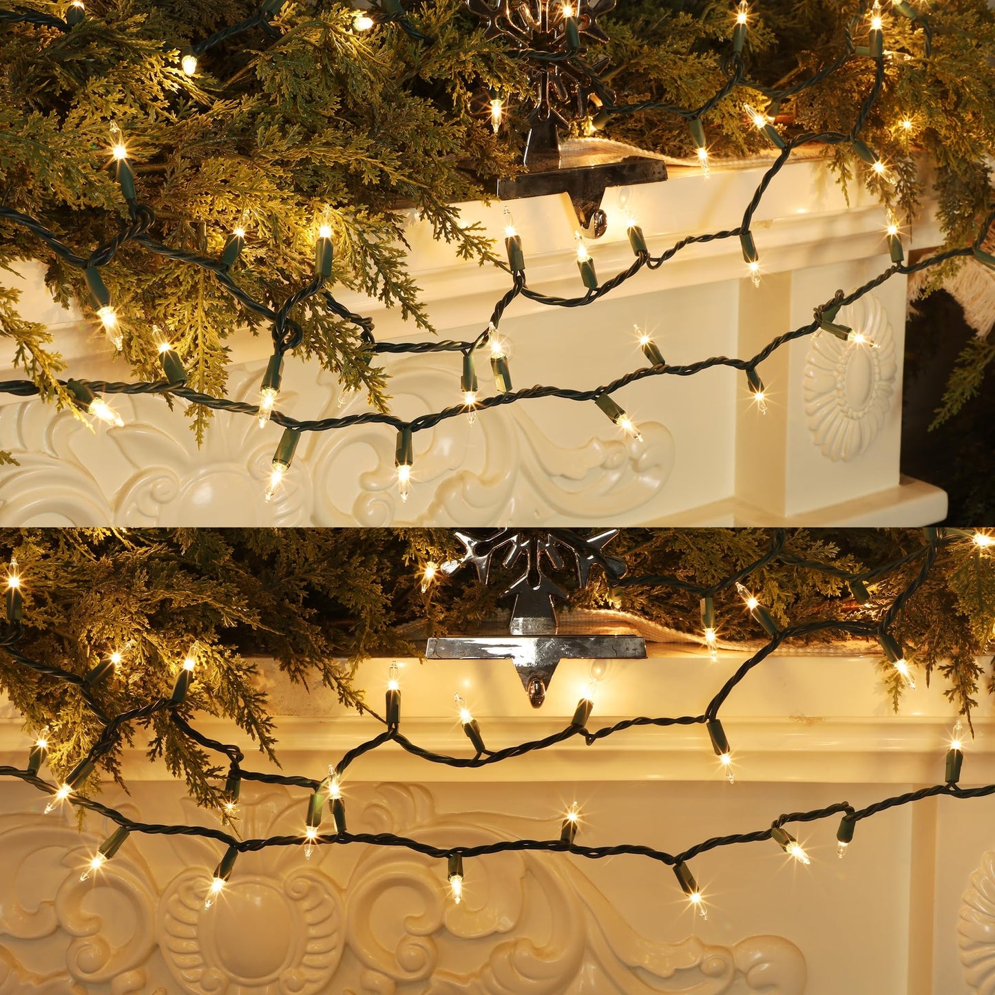 Watereem Clear Christmas String Lights, 100 Count, Incandescent Mini Christmas Lights, Connectable Xmas Tree Light for Indoor Outdoor Garland Birthday Holiday Wedding Festival Party
