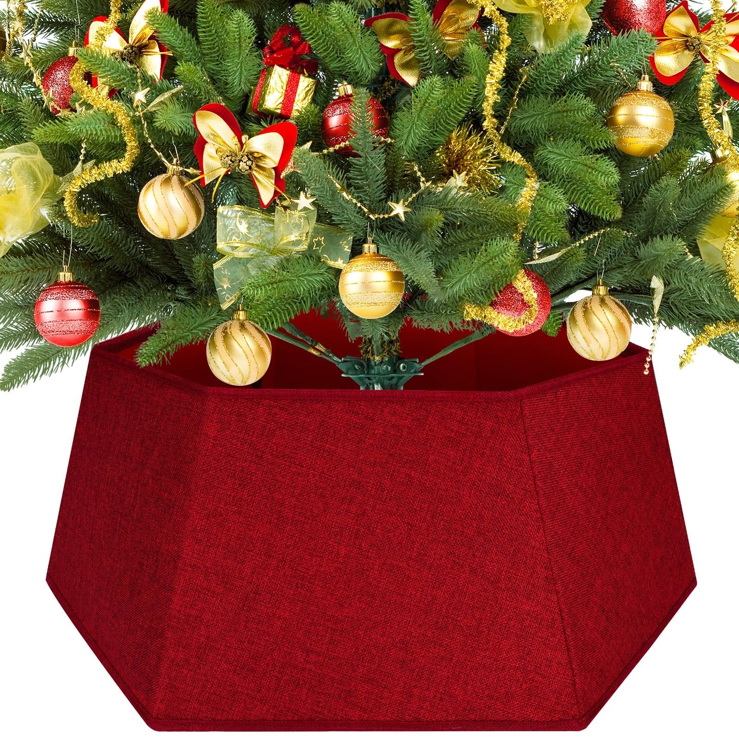 EverMerry Christmas Tree Skirt 26’’ Christmas Tree Skirts Collar Stand, Foldable Christmas Tree Ring for Artificial Trees Christmas Tree Decor Base Cover & Holiday Decor & Party