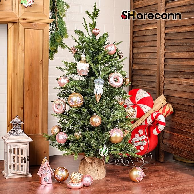SHareconn 86pcs Christmas Tree Balls Ornaments, Shatterproof Plastic Decorative Baubles for Christmas Tree Decorations, Holiday Wedding Party Decoration, Festive Ornaments, Macaron