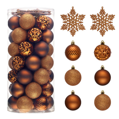 Valery Madelyn Christmas Tree Decorations Ornament Set, 50ct 2 Inches Bronze Copper Brown Shatterproof Christmas Ball Ornaments Hanging Xmas Holiday Party Decor