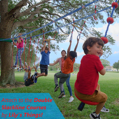 Lily's Things Monkey Bars for Kids(2 Pack) | Ninja Slackline Accessories for Slackline Obstacle Course | Monkey Bars for Backyard | Attachments to Most Any Home Playground Equipment Sets