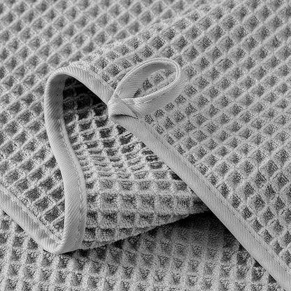 Microfiber Waffle Face Towels, 4 Pieces, Fast Drying, Lint Free 430 GSM
