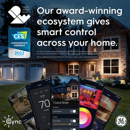 GE Cync Smart Indoor Plug, Smart Outlet Control, WiFi Outlet Plug, Matter Compatible, Works with Alexa and Google Home