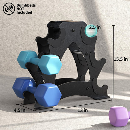Strifuture Dumbbell Rack Stand Only - Heavy Duty Weight Rack for Home Gym Organization, Compact Dumbbell Stand for Space Saving, Small Weight Storage for 1-15 LB Dumbbells in Home/Office/Studio