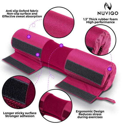 Barbell Pad Squat Pad for Lunges and Squats - Hip Thrust Pad for Standard and Olympic Bars - Provides Cushion to Neck and Shoulders While Training (PINK)