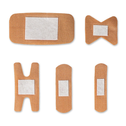 Lightning X Products Heavy Duty Flexible Fabric Assorted Adhesive Bandages for First Aid Kits (Pack of 100), 5 Sizes
