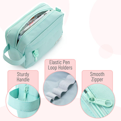 Mr. Pen Large Capacity Pencil Pouches and Bags - Mint Green School and College Pencil Case