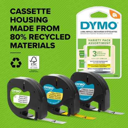 DYMO LetraTag 200B Bluetooth Label Maker, Compact Label Printer, Connects Through Bluetooth Wireless Technology to iOS and Android, Includes 1 White Paper Label Tape, Daydream Blue
