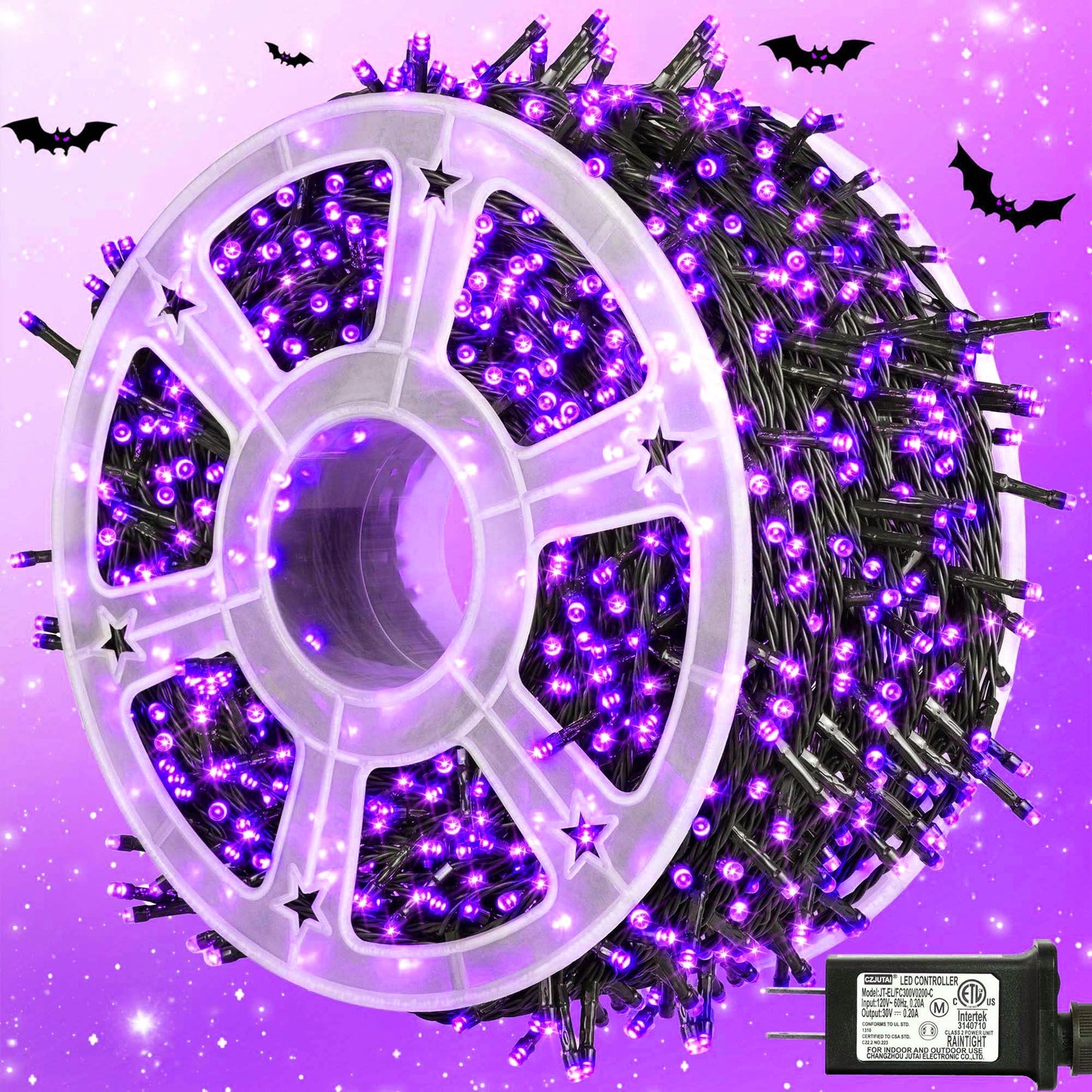 kemooie 500 LED Purple Christmas Lights, 164 FT 8 Lighting Mode Plug in Waterproof Christmas Lights Outdoor, for Birthday Christmas Wedding Party Garden Balcony Decor (Purple)