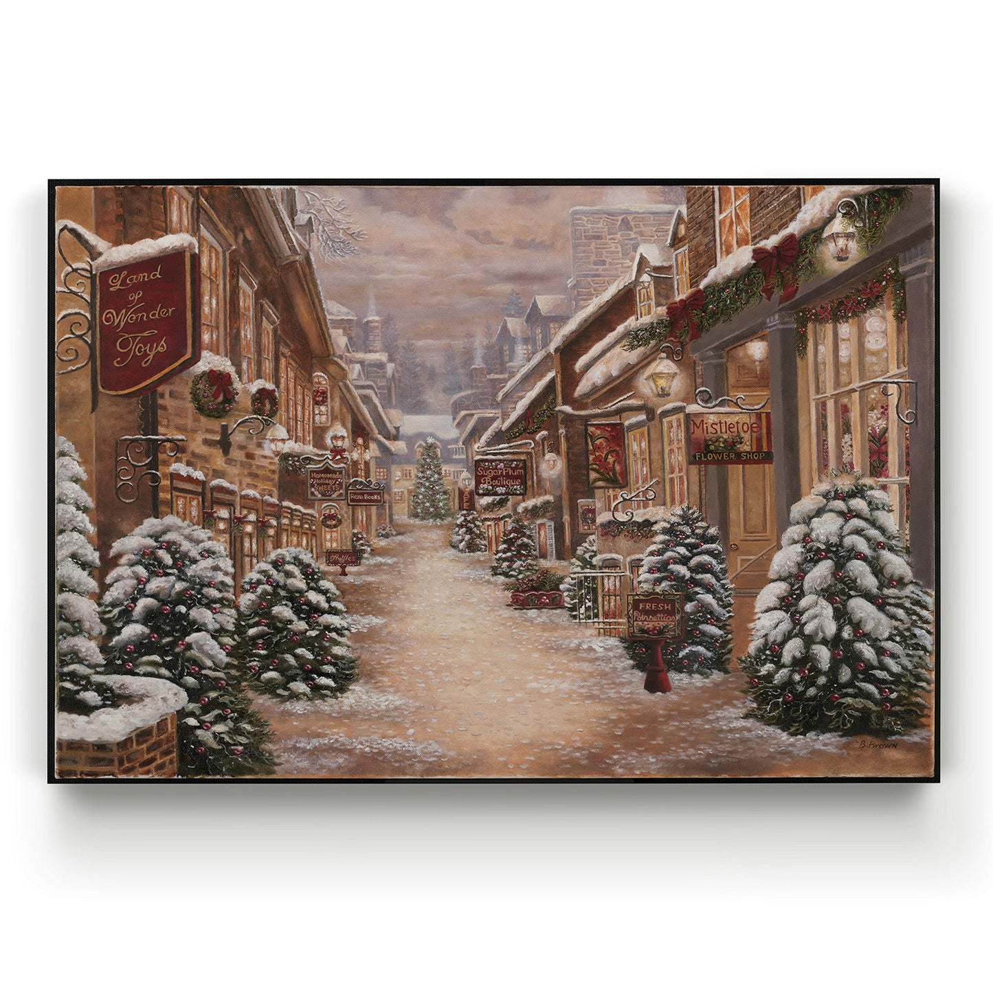 Renditions Gallery Christmas Decor Paintings for Wall Decorations Land of Wonder Farmhouse Canvas Wall Hanging Prints for Bedroom Dining Living Room Office Home Kitchen Wall Decor - 32"X48" LT18
