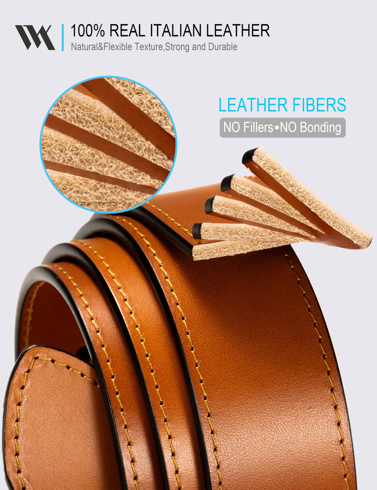 WOLFANT Men's 35mm Dress Casual Belt in Gift Box,100% Italian Full Grain Real Solid Leather