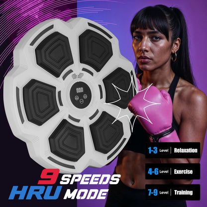 PHYLOKS™ Music Boxing Machine with Gloves, 9 Speeds & 9 Modes, Bring The Boxing Arena Home with Smart Reflex Lights, Music Punching Trainer for Home Fitness & Fun