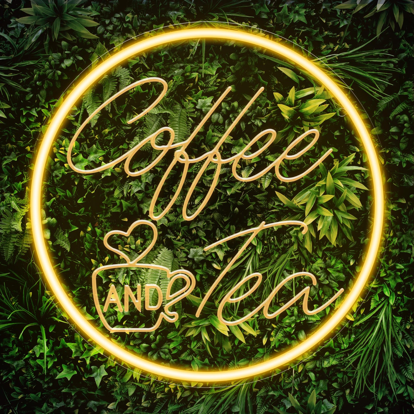 Kavaas Coffee and Tea Neon Signs 11.8"x 11.8", 3D Carved Coffee Neon Sign for Cafe Station, Tea Bar, Kitchen Decoration - Best Gifts for Birthday, Housewarming, Christmas