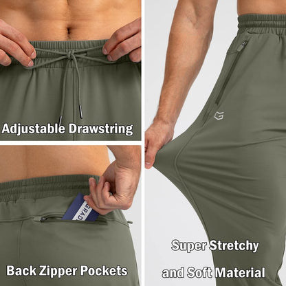 G Gradual Men's Sweatpants with Zipper Pockets Tapered Joggers for Men Athletic Pants for Workout, Jogging, Running (Sage Green, XX-Large)