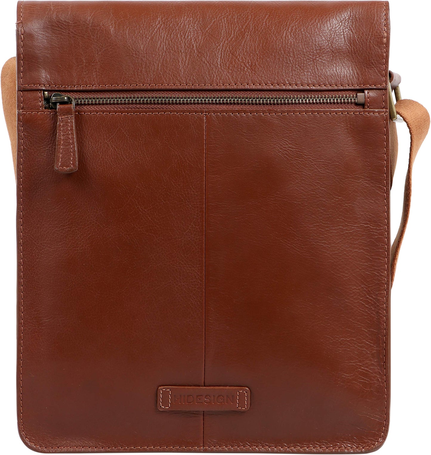 Hidesign Aiden Genuine Leather Medium Crossbody Men/Women Shoulder Messenger Bag / Travel Bag / 10.5" iPad Bag, Tan