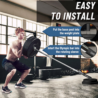 MIUONO Landmine Attachment for Barbell, T Bar Row Attachment Fit for 2" Olympic Bar, Full 360° Swivel for Back or Full-Body Workout Home Gym Equipment