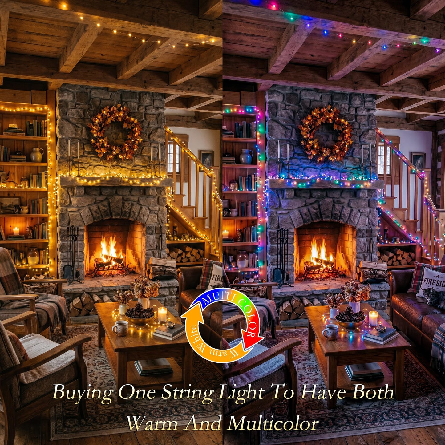 Soagrc 264FT 800LEDs Outdoor String Lights Plug in IP67 Waterproof Twinkle Lights with Remote 11 Modes Dimmable Warm White and Multicolor Color Changing for Backyard Summer Wedding Party Christmas